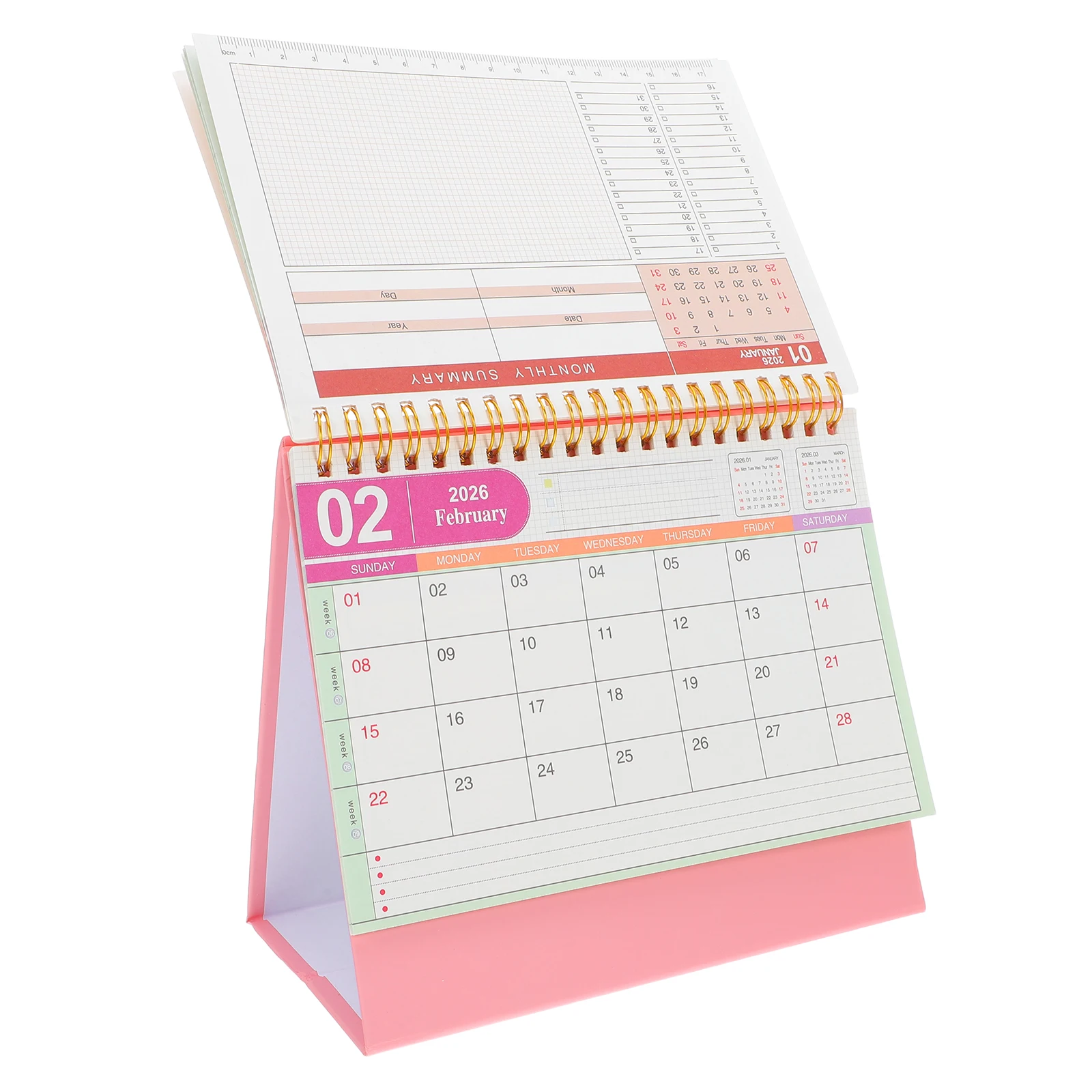 

Desktop Calendar Decorative Planner Flip Standing Small Small-sized Paper Compact Office