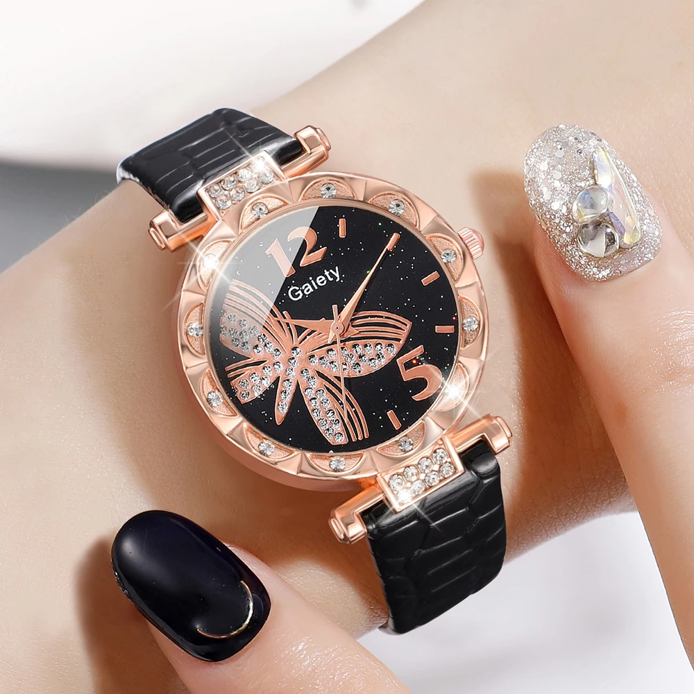 1PCS GAIETY Simple Luxurious Black Dial Watch Casual And Fashionable Quartz Watch Is The Perfect Gift For Her (No Box)