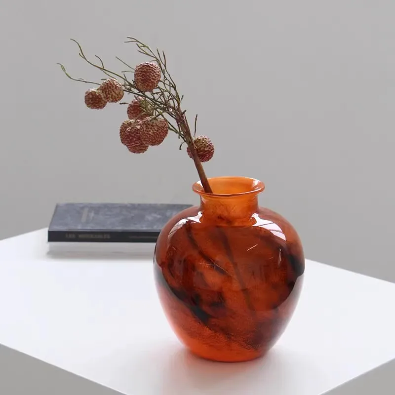 

Modern Simplicity Living Room Glass Irregular-Shaped Flower Vase Hotel Decoration Unique Personality Vase Display Ornaments