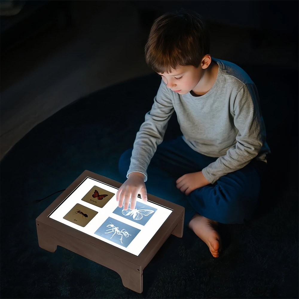 Light Up Activity Table for Kids STEM Adjustable Brightness Components Sensory Exploration Shape Matching Fine Motor Skills Toys view 2