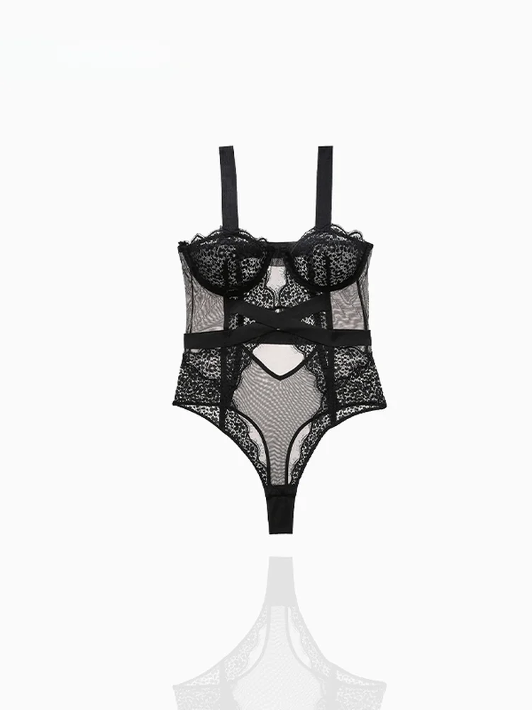 

Сексуальное кружевное прозрачное цельное нижнее белье, женская интимная одежда, оригинальный дизайн, брюки со средней талией для поездок на работу