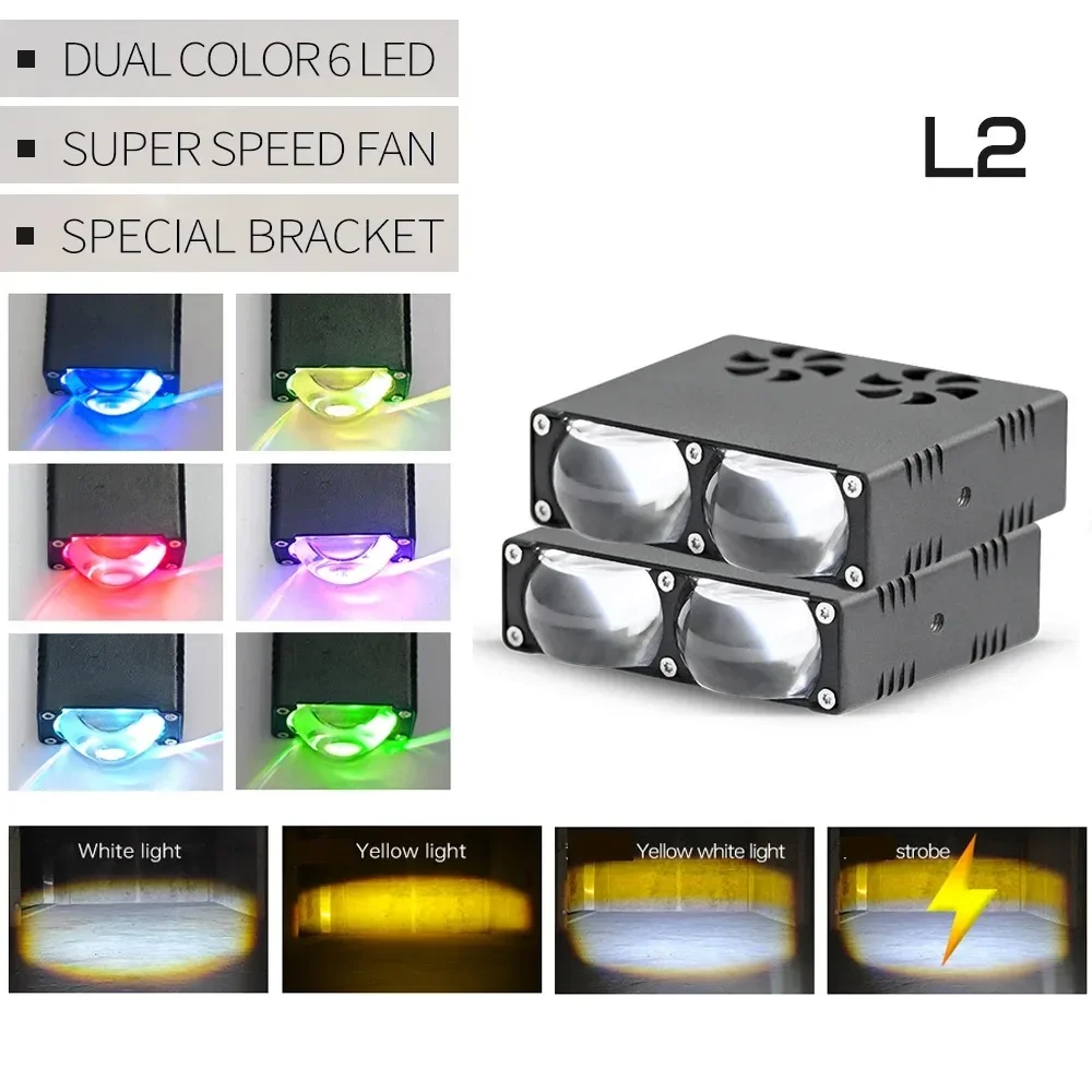 

2 Lens Car Grille Light Motorcycle Auxiliary Driving LED Headlight Truck Off-road Vehicle High Brightness Spotlights 12V 24V