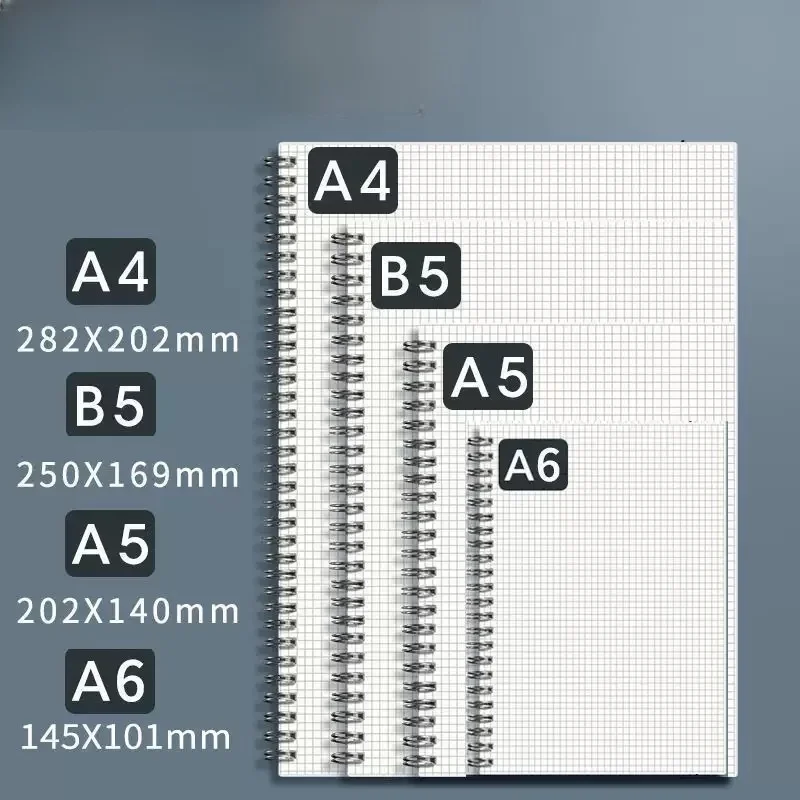 A4/A5/A6/B5 Notizbuch mit PP-Einband und Raster, inklusive Ordner und Notizbuch. Quadratischer Innenkern. Minimalistisches Design. Tragbar. Wasserdicht.