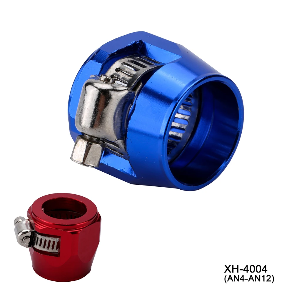 4PCS Fuel Oil Water Tube Clamp Fittings for Radiator Fuel Hose AN4 AN6 AN8 AN10 AN12 Black Blue Red Aluminum Hose Finisher Clip