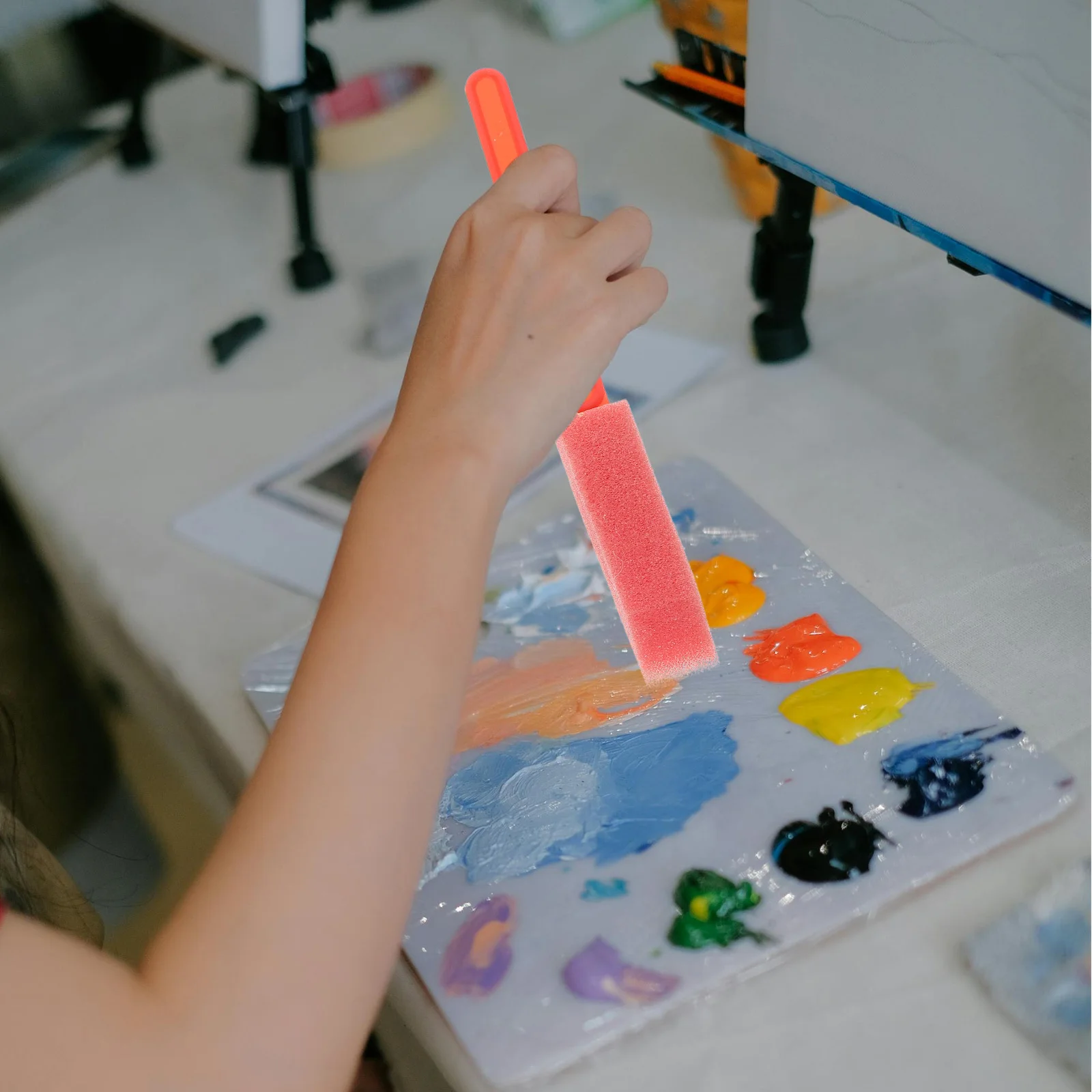 

4Sets Kids Paint Sponge Brushes Foam Brushes for Children Painting Drawing Craft Tools Sponge Paint Craft Sponges