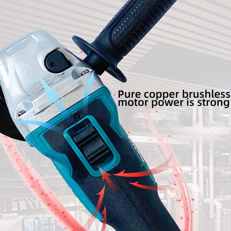 18V Brushless Angle Grinder Multifunctional Wood Grinder Steel Polishing Machine Lithium Battery Angle Trimming Cutting Machine