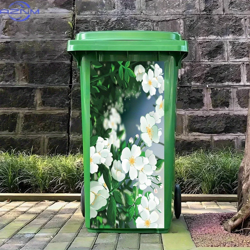 1pc of White Blooming Flower Stickers Made of Waterproof PVC with Adhesive, Ideal for Home Decor And Room Renovations, Measuri