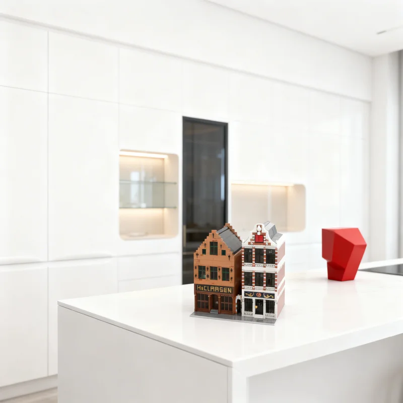 

7296 деталей MOC: Модульная модель старинного магазина колониальных товаров и пекарни, строительные блоки для уличной сцены, креативный подарок для самостоятельной сборки, декор для витрины