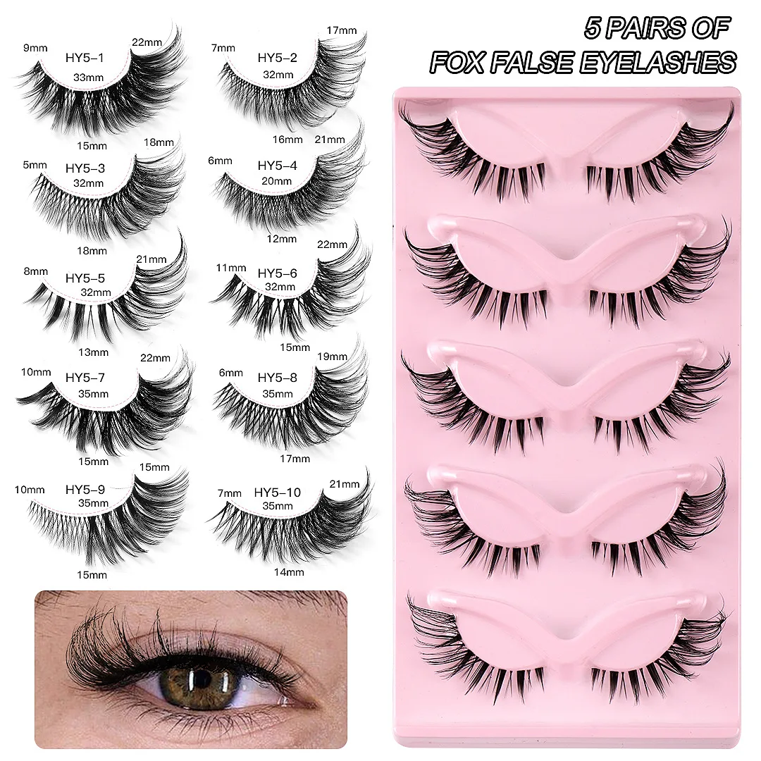 Lashes Fox Eyes False Eyelashes Cat Eye Lashes Lash Extension Supplies Winged Cosplay Faux Cils Beauty Female Makeup Tools Manga