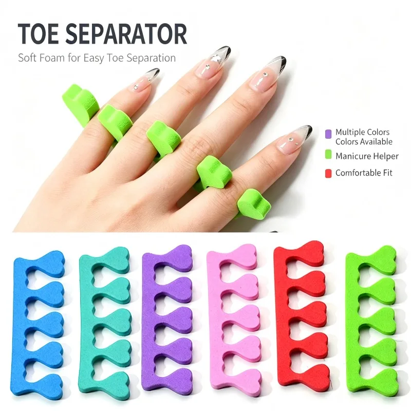50/100 Pcs Finger Splitter Nail Polish Nail Toe Sponge Toe Splitter EVA Sponge Disposable Nail Enhancement Auxiliary Tool