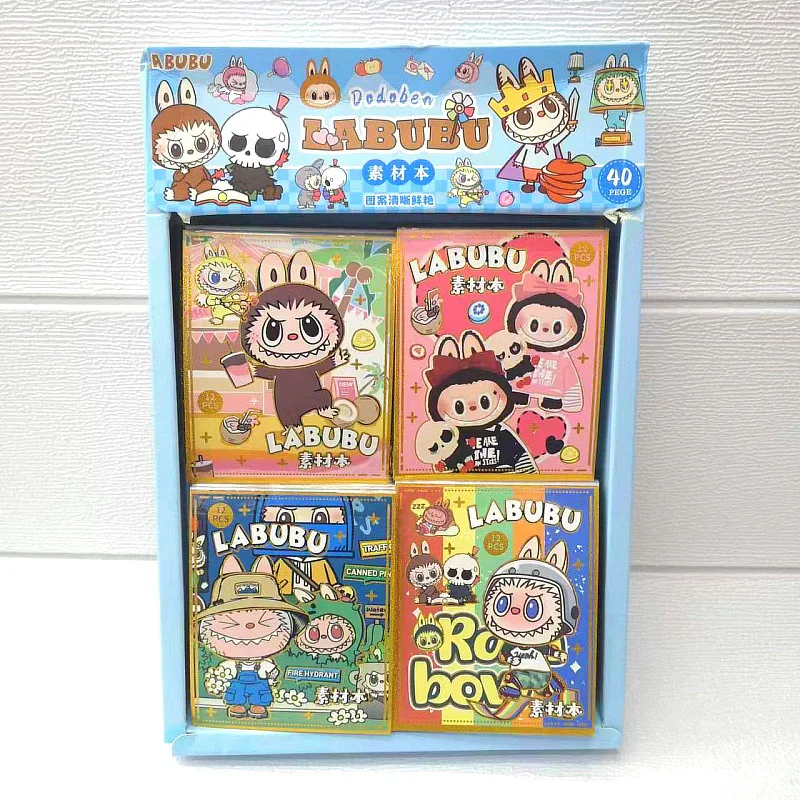 Labubu cloth stickers, popular on the internet, cute cartoon stickers, material stickers, new cute stickers for foreign trade