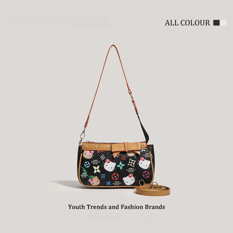 

Sanrio Hello Kitty Shoulder Bag Cartoon Anime Cute Ladies Daily Commuting Handbag Fashionable Leisure Crossbody Bag Holiday Gift