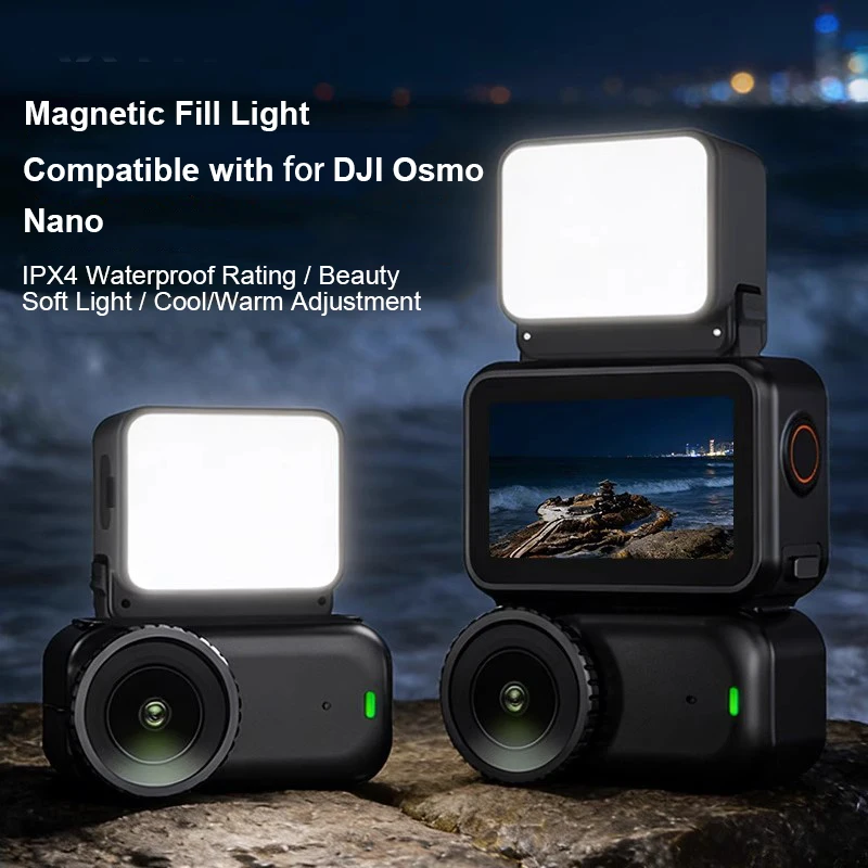 

Quick Release Mini Fill Light IPX4 Waterproof Selfie Light For DJI Osmo Nano Magnetic Photography Fill Lighting