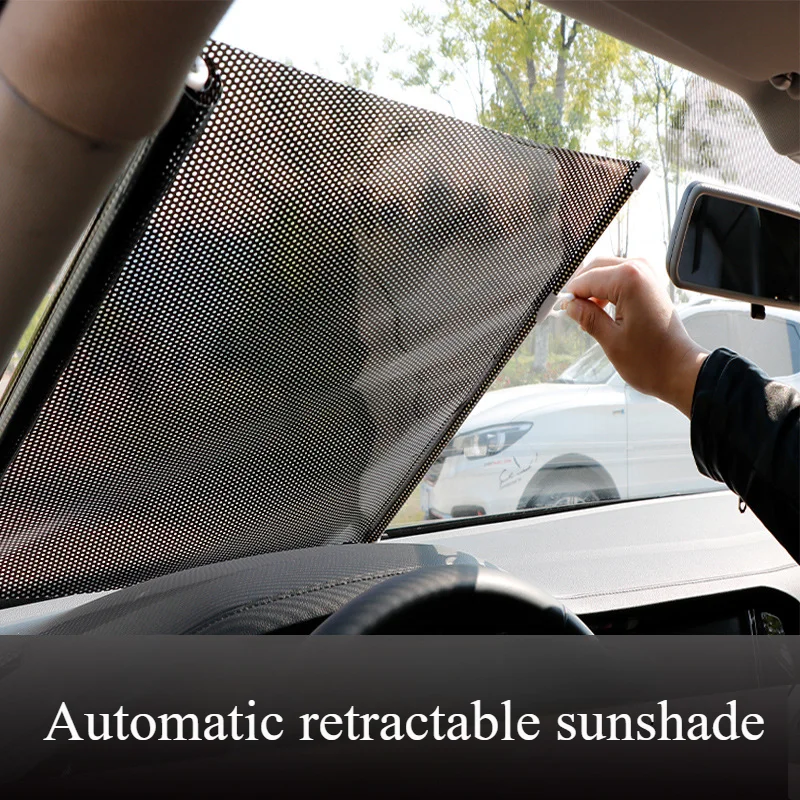 Summer auto retractable network sunshield car home laser roller curtain side shield car retractable sunshield