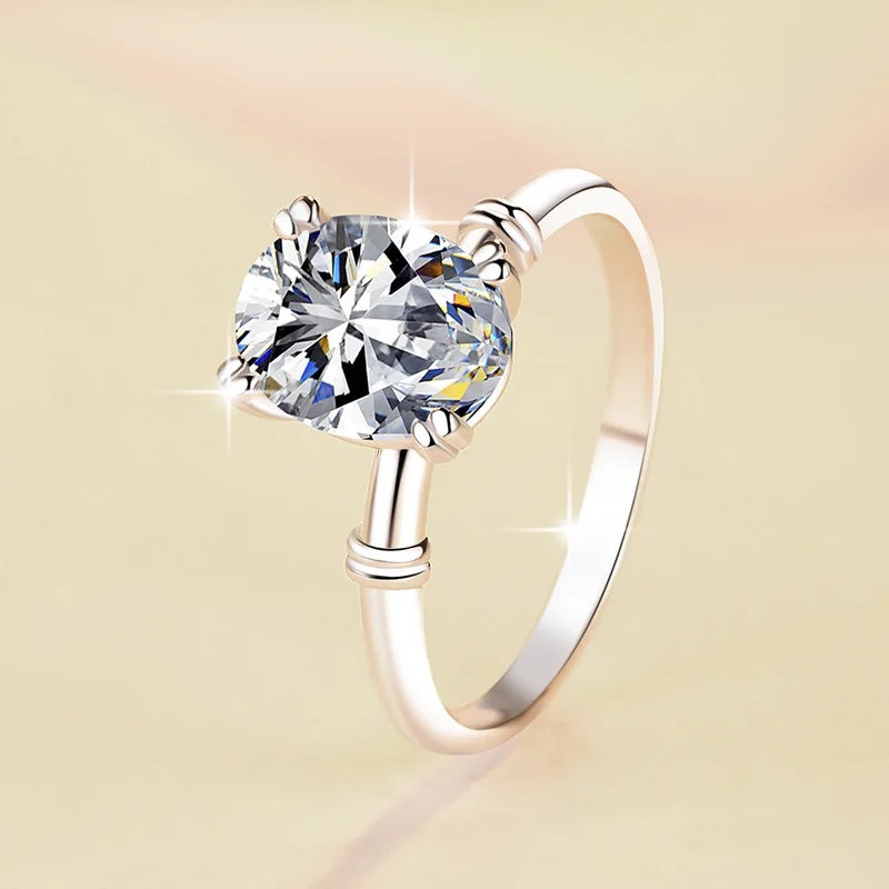 Minimalist Ring Women's 2CT Moissanite PT950 Platinum - Finger-friendly band fit, low-key delicate style, tailored for office