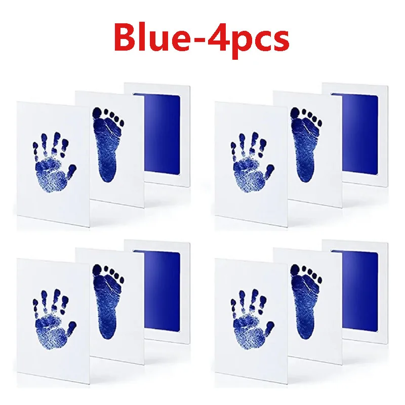 Baby Care Non-Toxic Baby Handprint Footprint Imprint Kit Baby Souvenirs Newborn Footprint Ink Pad Infant Tooth Mini Box Gifts
