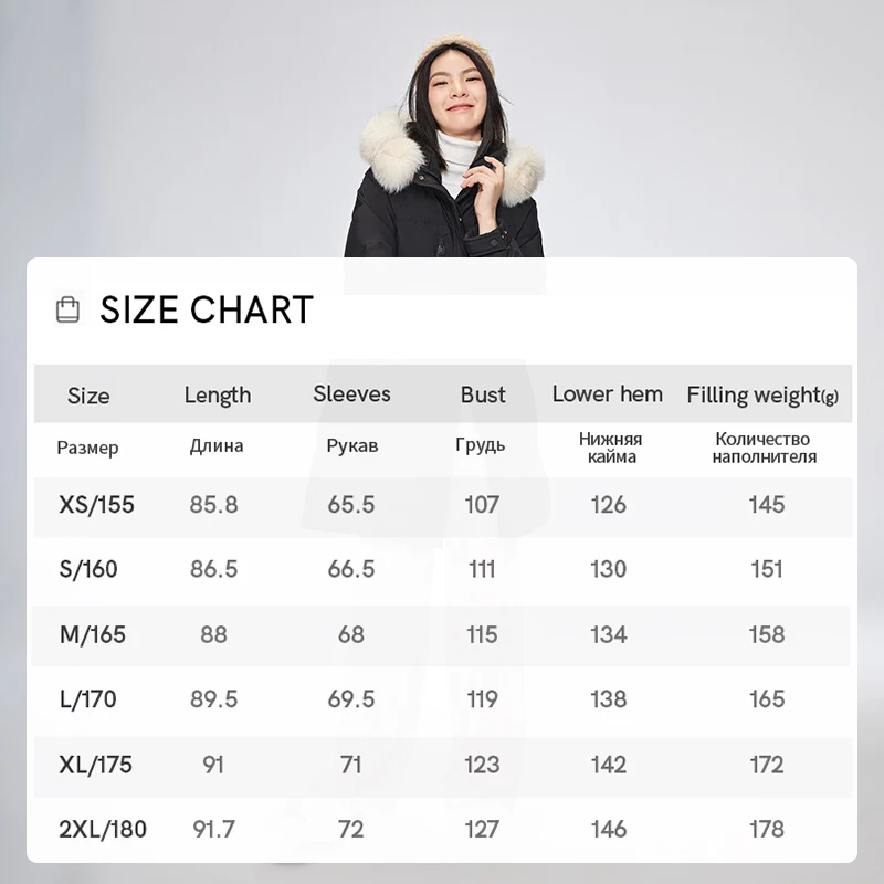 Chericom レディース ブラック ミッドレングス ダウンジャケット ホワイトファー フード付き パファージャケット 暖かい冬用パーカー ルーズフィット パッド入りコート Y278102Y