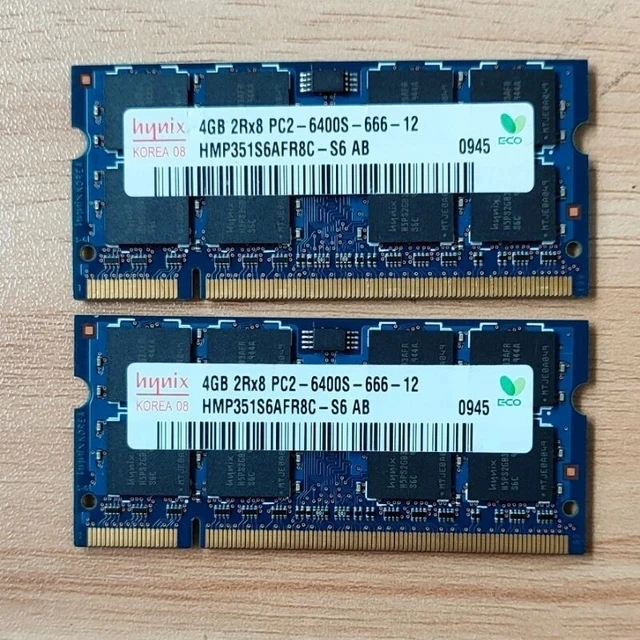 DDR2 RAM 4 Go 800MHz Ordinateur Portable Mémoire DDR2 4 Go 2jas8 PC2-6400s-666-12 SODIMM 1.8V pour ordinateur portable