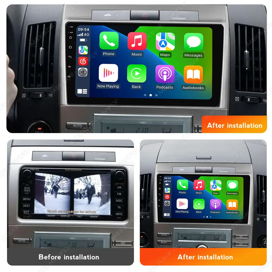 MEKEDE Radio de coche de 9 pulgadas para Toyota Corolla Verso AR10 2004-2009 reproductor Multimedia 2 Din Carplay vídeo estéreo unidad central Audio