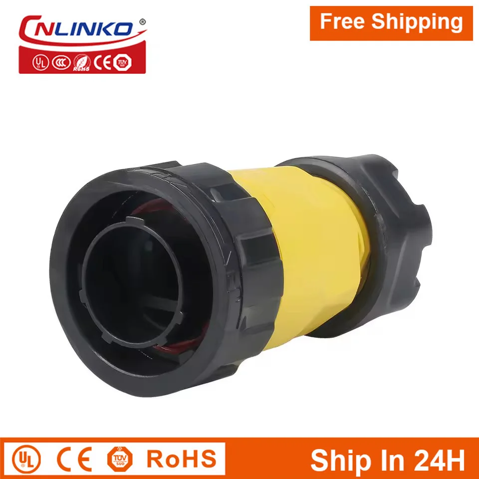 CNLINKO M20 PBT Plastic IP68 Waterproof RJ45 Cable Signal Connector YM20 CAT6 Panel Mount Socket Plug Network Ethernet Interface 5