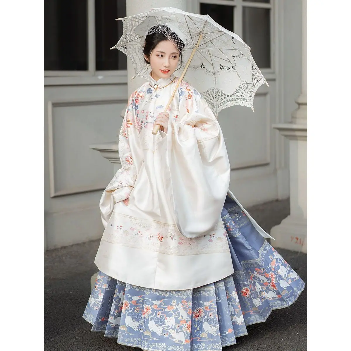 تنورة Hanfu Mamian سلالة يولي مينغ الوقوف طوق معطف طويل المرأة زي الزفاف مجموعة كاملة 2025 جديد #4