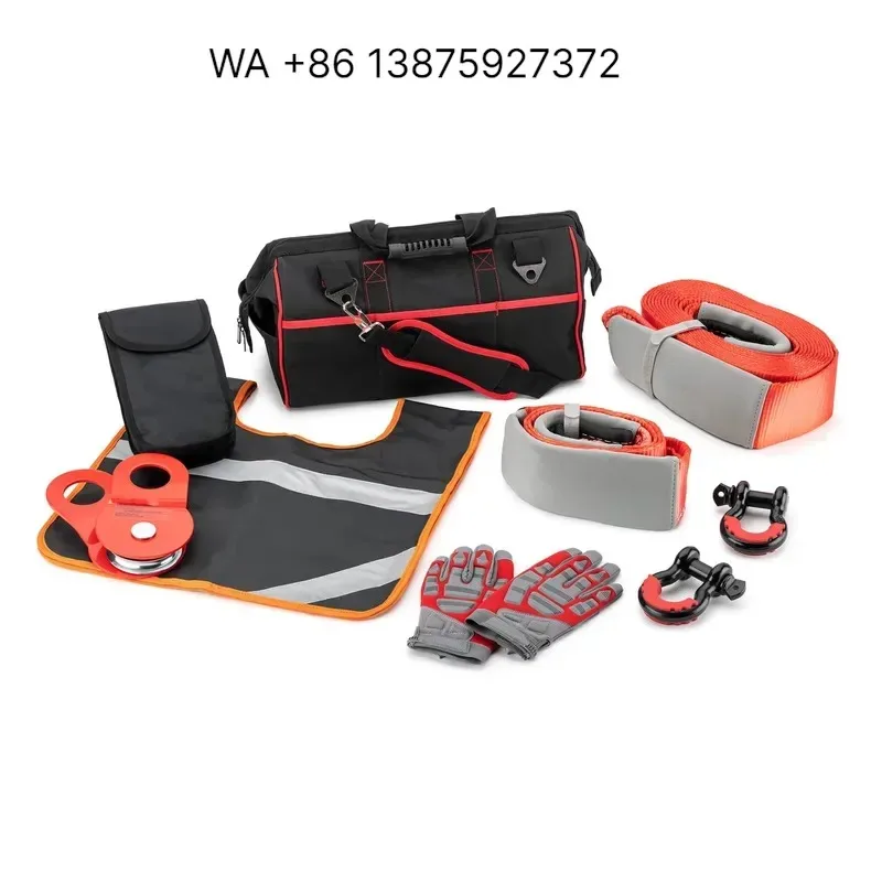 Wmwmnu for Heavy Duty Truck Recovery Kit with Shackle Tow Strap Snatch Block Winch Accessories Off-road Trailer Rescue High