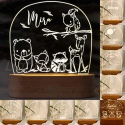 Sweet  Animal world Quote Night Light Illusion Lamp 3D LED Acrylic Led Lamp For Mother Days Gift Led Acrylic Lamp Love Mom Gift