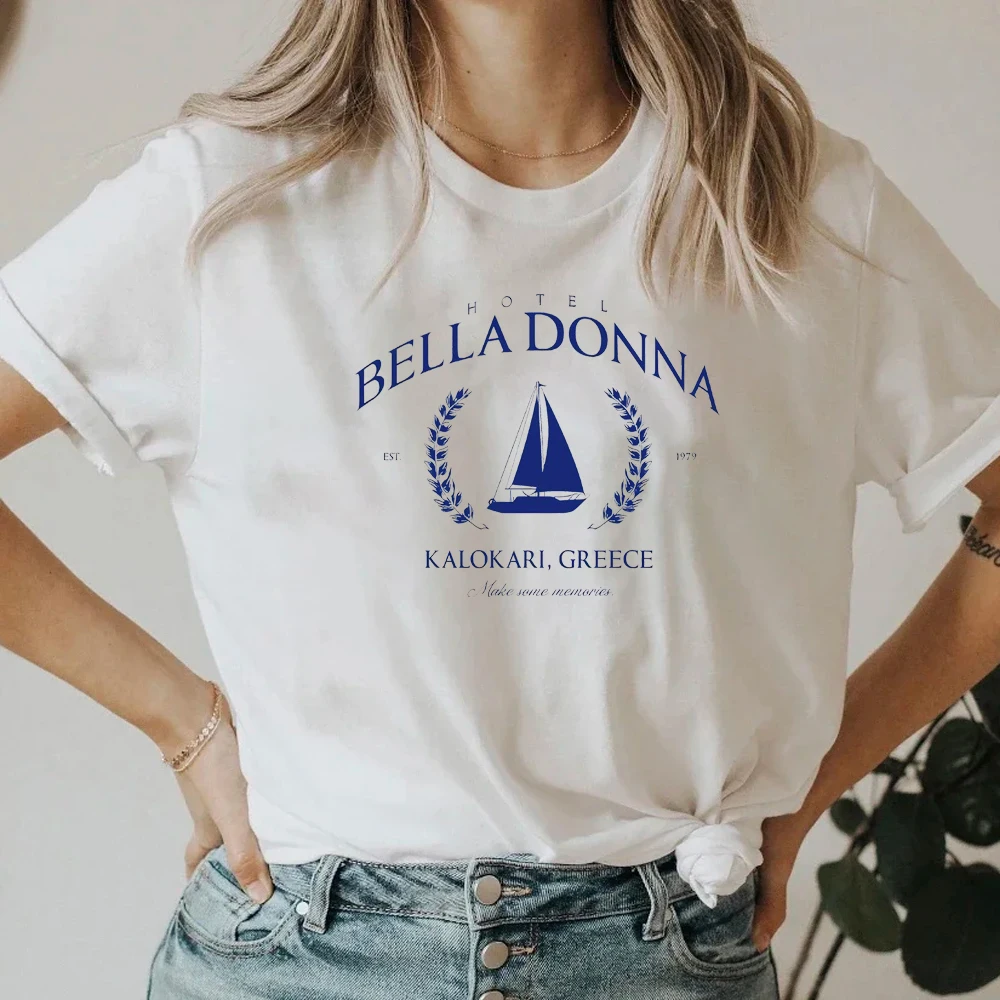 Hotel Bella Donna T-Shirt Tee Top Mamma Mama Dancing Womens Gift Memories that remain Short Sleeve Mamma Mia inspired Y2K Tee