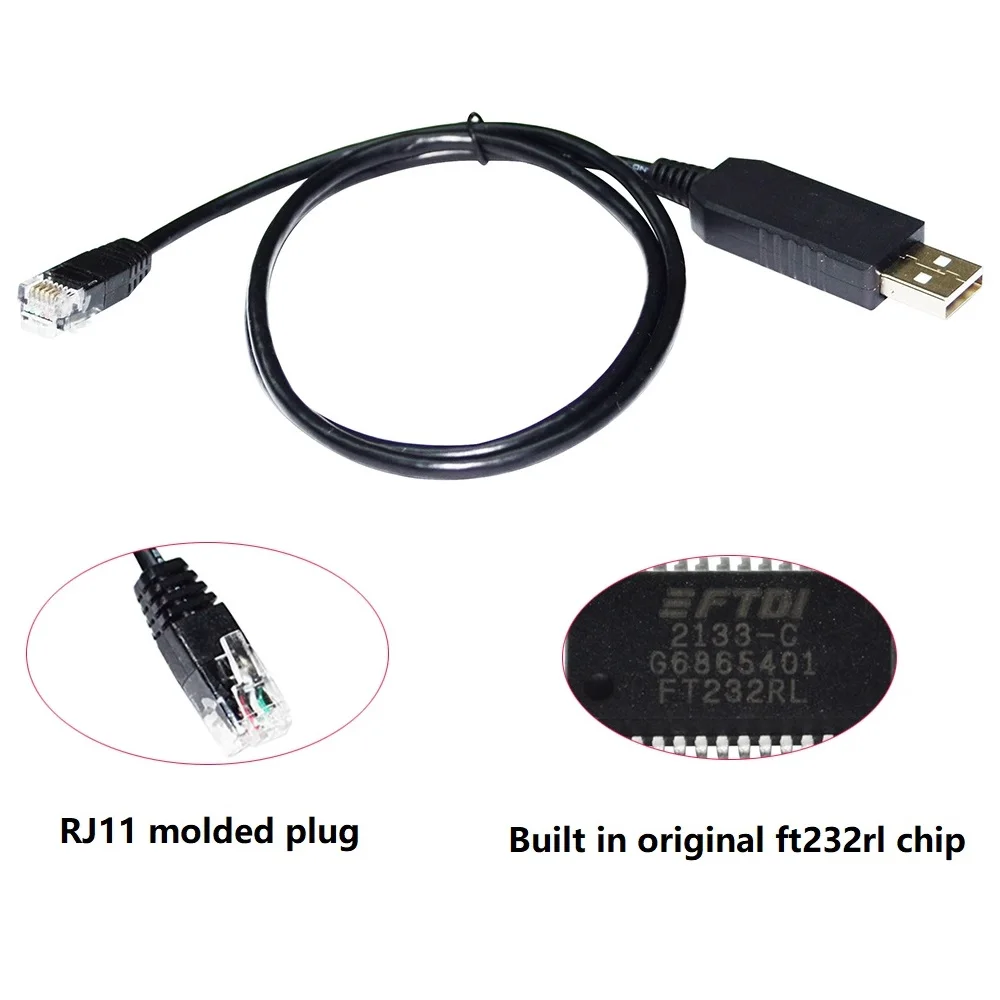 FTDI FT232RL CHIP USB RS232 do RJ11 RS232 konwerter konsola komunikacji szeregowej debugujący kabel do PYLONTECH akumulator litowo-jonowy do PC