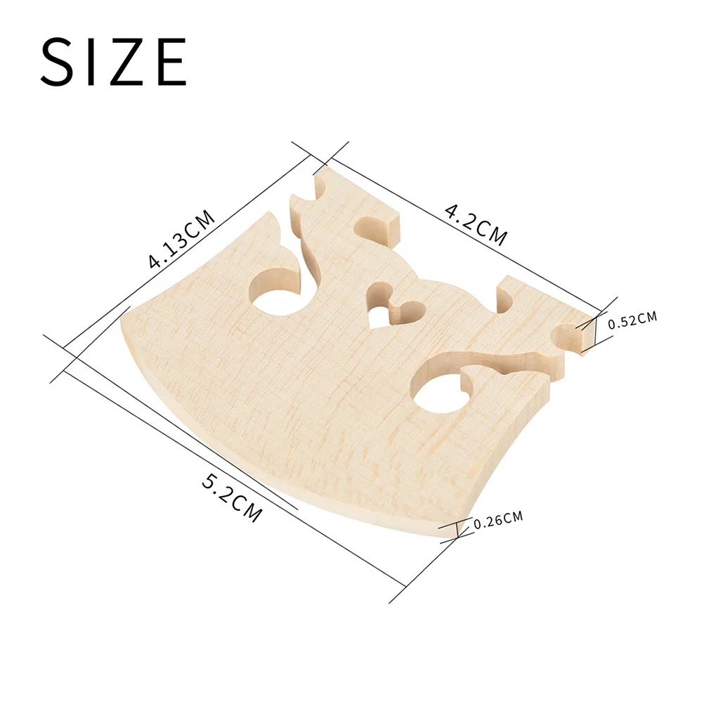 

10pcs Maple Violin Bridge Smooth Replacement Part For Tone Enhancement Durable Portable With Case Instrument Accessory