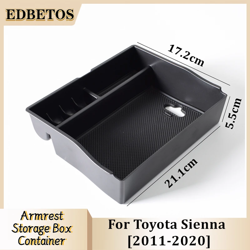 Car Armrest Storage Box Tray For Toyota Sienna XL30 2011 2012 2013 2014 2015 2016 2017 2018 2019 2020 Accessories