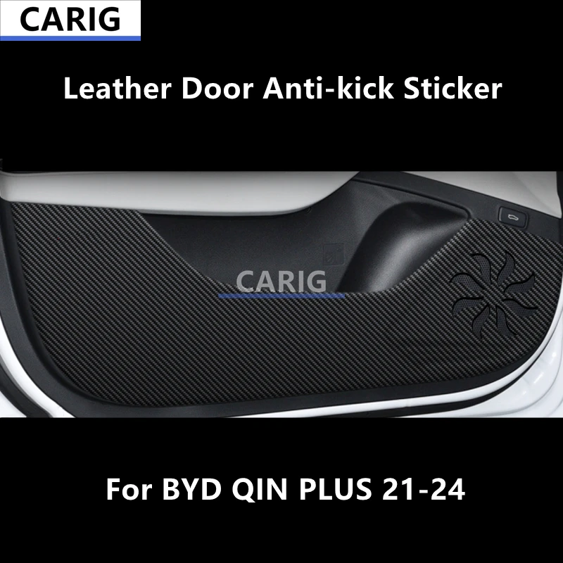 

Для BYD QIN PLUS 21-24 кожаная дверная противоударная наклейка, модифицированное углеродное волокно, аксессуары для модификации интерьера автомобиля, ремонт