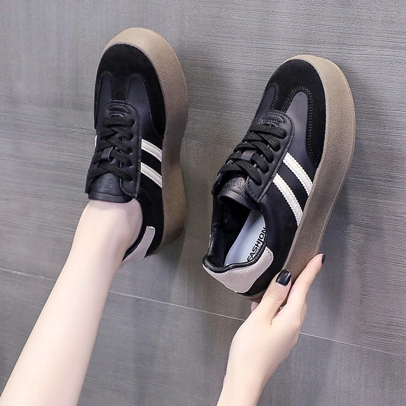 2024 New Hot Spring Autumn Women Casual Outdoor Sneakers Designer Round Toe Lace Up Flat Shoes Comfortable Versatile Sport Shoes