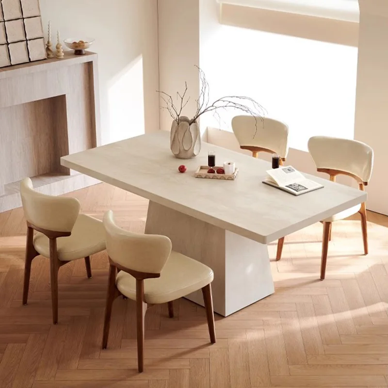 

Wood Chairs Dining Table Kitchen Restaurant Side Nordic Modern Dining Table Designer Writing Mesas De Comedor Home Furniture