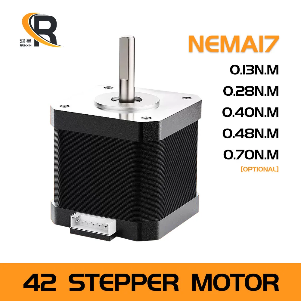 nema17 42hs48 17hs48 4.5 kg.cm 1.5a 48mm 42 engine 4-lead 2 phase 0.55Nm stepper motor for cnc 3d printer xyz axis