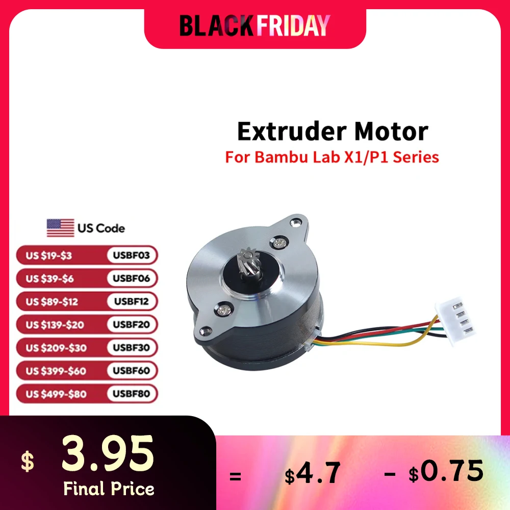 For Bambu Lab X1/P1 Series Extruder Motor 36 Circular Stepper Motor 9 Tooth Helical Gear for Bambulab X1/X1C/P1P/P1S