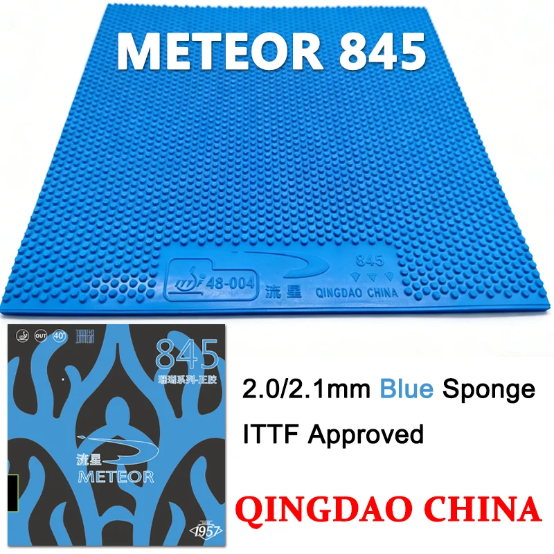

METEOR 845 Pimples-out Table Tennis Rubber Sheet 2.0/2.1mm Blue Sponge Ping Pong Rubber ITTF Approved Table Tennis Racket Rubber