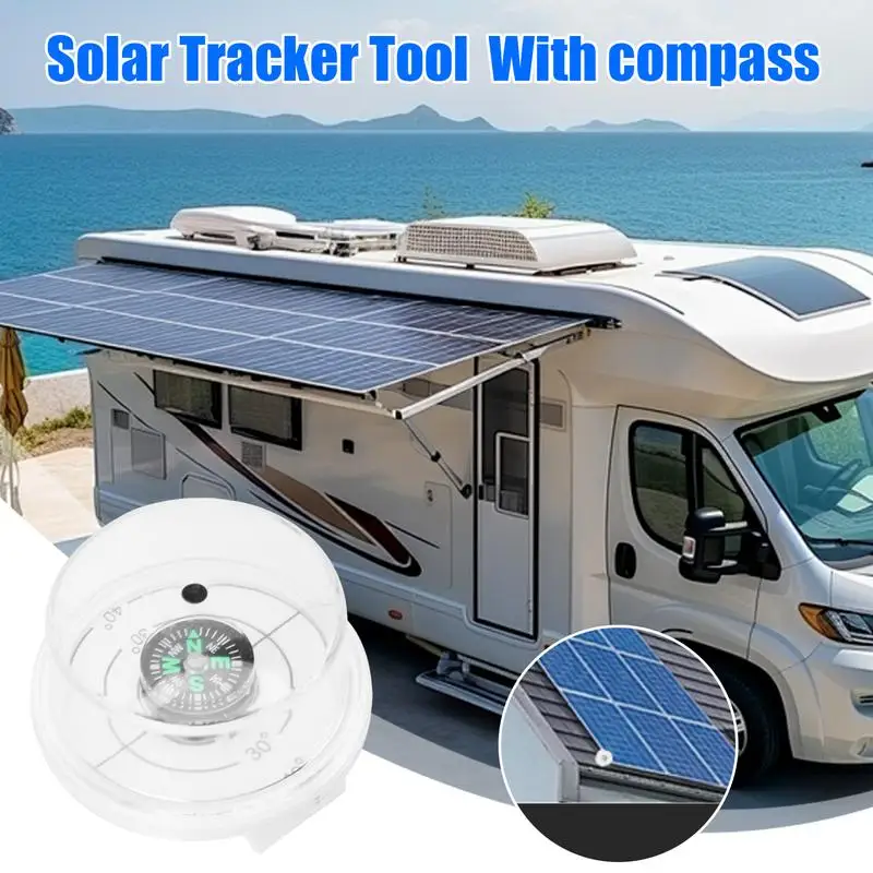 

Solar Panel Tracker Clear Outdoor Solar Angle Meter Waterproof With Compass Solar Panel Sun Tracker Portable Solar Panel