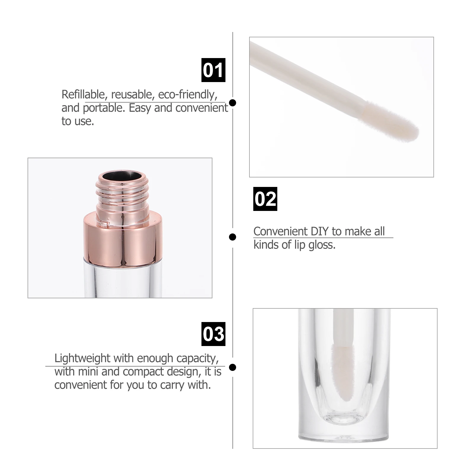 9 pz Tubi Lucidi Riutilizzabili Mini Bottiglie Eco-Friendly Portatile Fai Da Te Balsamo Contenitori Riutilizzabili Colore Labbra Fiale Labbro Vuoto