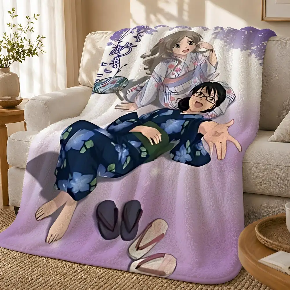 Anime Whispered Words Throw 1pc Flannel Blanket Soft Lightweight Warm Cozy For Bedroom Sofa Bed