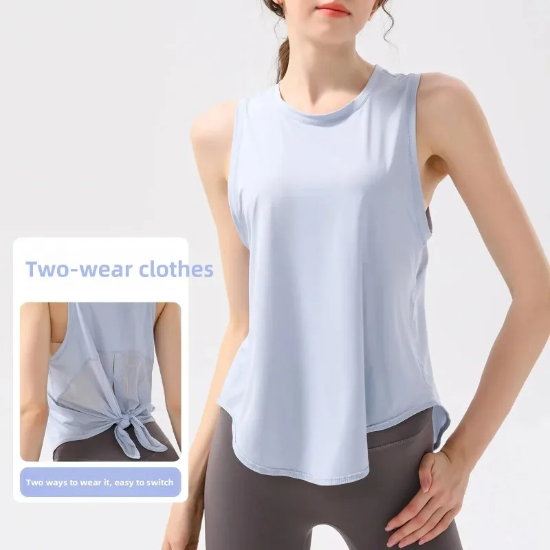 

Supply Summer Loose Yoga Tank Top Women's Sweat Absorbent Breathable Sleeveless Sports Cover up Outdoor Running Fitness