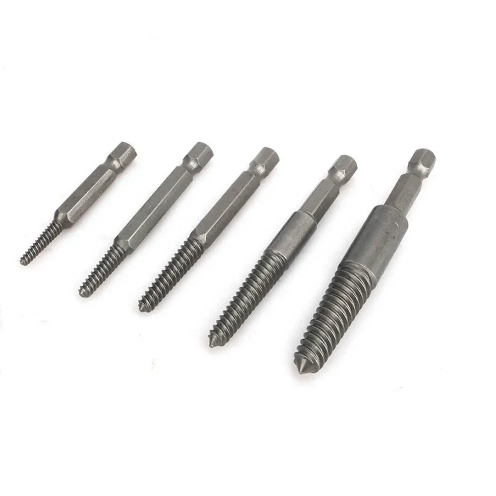 DIY Working Hex Screw Extractors Metal Metalworking Tools 5 Pcs Broken Bolt Remover Hex Shank Set M3-M18 Brand New