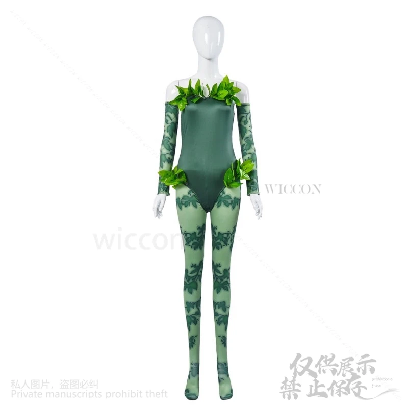 Poisonn Anime Cosplay Ivyy!edggy^/Pamela Lillian Isley Sexy Green Jumpsuit Bodysuit Bikini Jirai Kei Girls Woman Wiglifelikee@