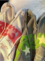 Fashion Embroidery Zip Up Hoodies Women Autumn Long Sleeve Tops Loose Hood Shirt Harajuku Y2K Clothes Female Sweatshirt Jacket 6