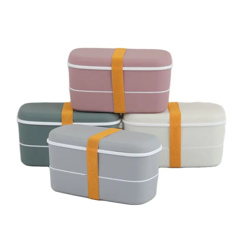 Small Plastic Lunch Box Cute Bento Kids Lunch Box 2 Layers