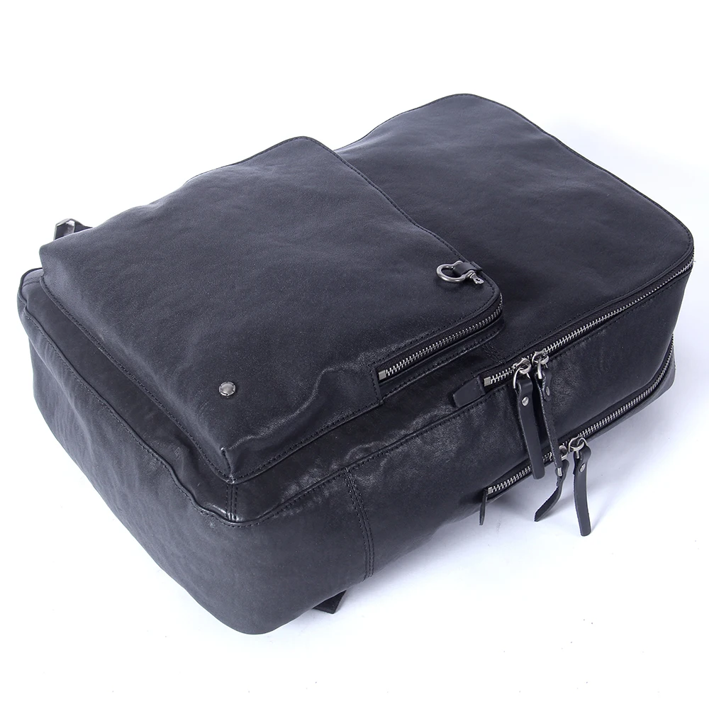 S.WORKER Lässiger Rucksack aus echtem Leder für Herren, 15-Zoll-Laptop-Rucksack aus Rindsleder, handgefertigt, modischer Preppy-Stil, Schultasche, Tagesrucksack – Detail 12