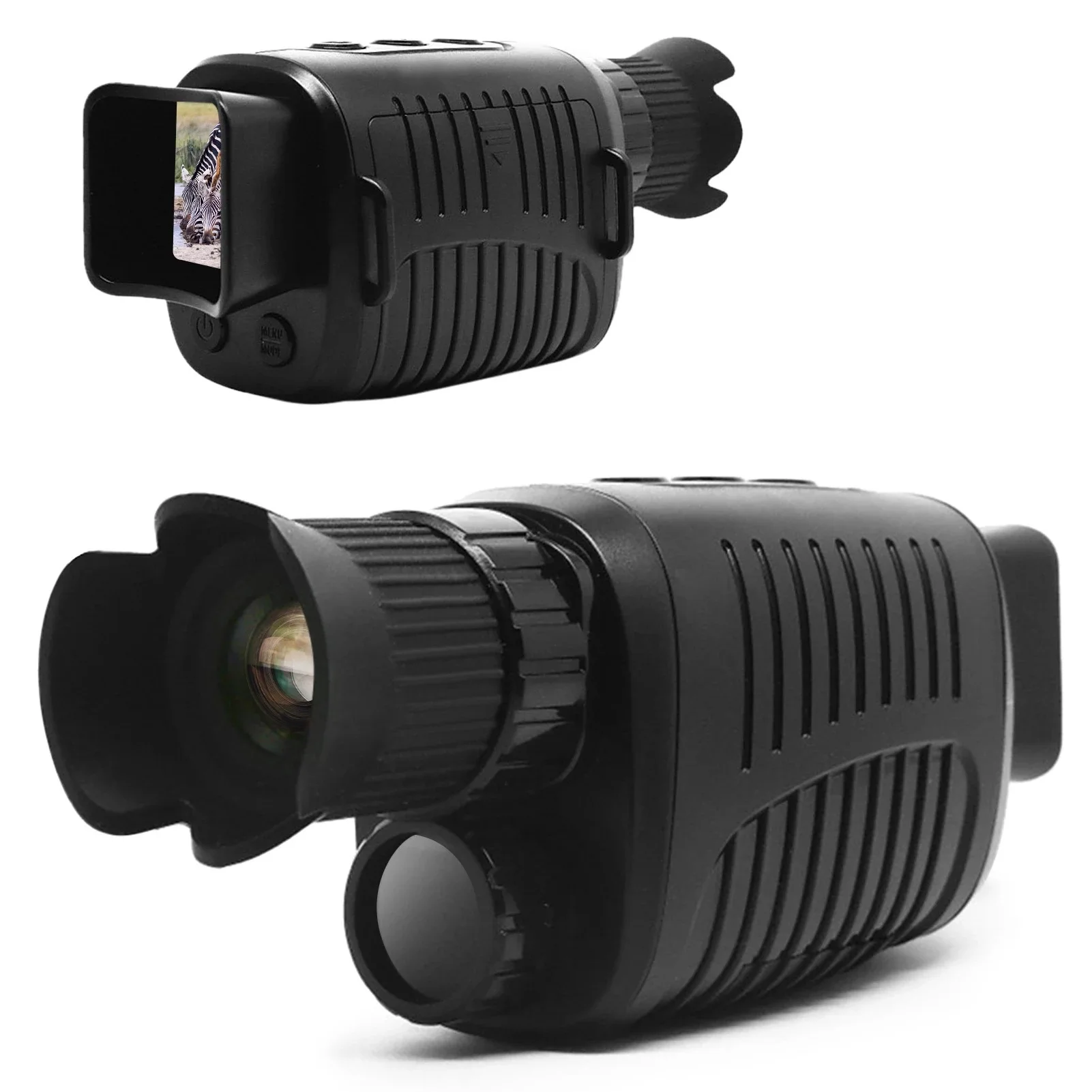 DIY night vision goggles with 5-inch display, 850-nanometer infrared illuminator, visible distance 218 yards / 200 meters