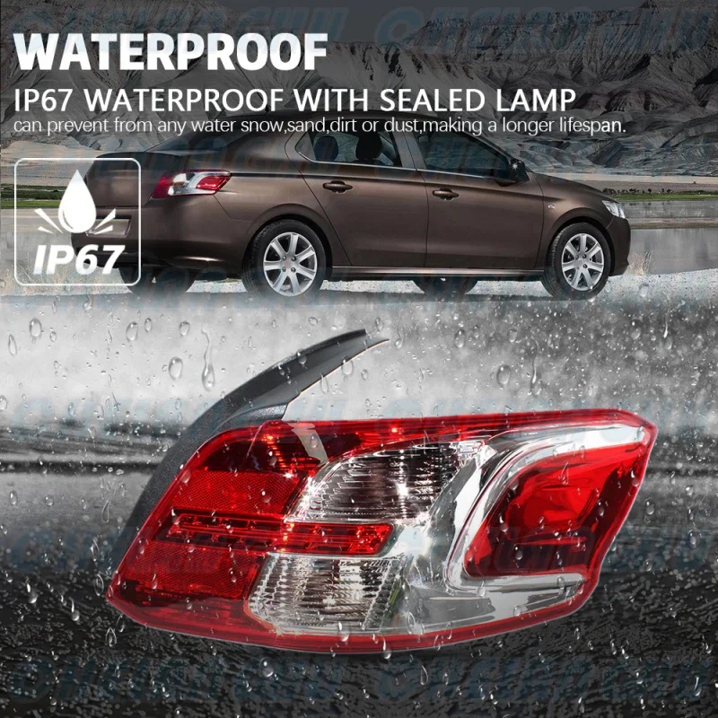 Tail Light For Peugeot 301 2012 2013 2014 2015 2016 Right Side Rear Lamp + Circuit boards Without Bulbs Car accessories