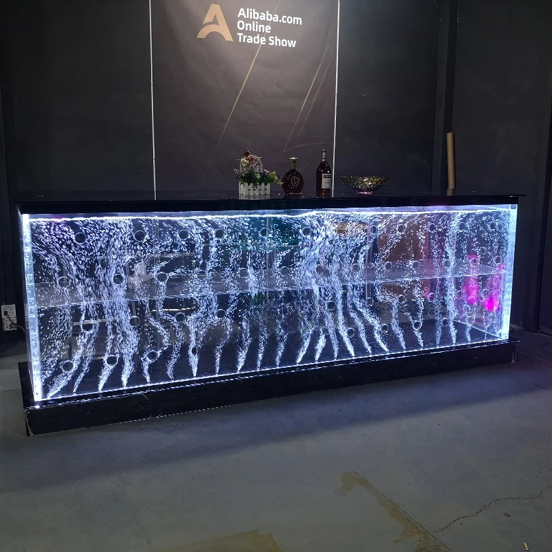 Customized modern used LED lighted water bubble wall bar counter nightclub furniture