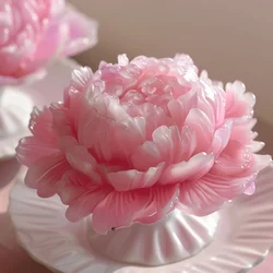 Emulation 3D Petal Peony Candle Silicone Molds Rose Flower Hand Soap Making Romantic Wedding Cake Decor DIY Plant Chocolate Gift